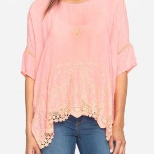 Johnny Was- Princess Top - Coral Sunset size XL